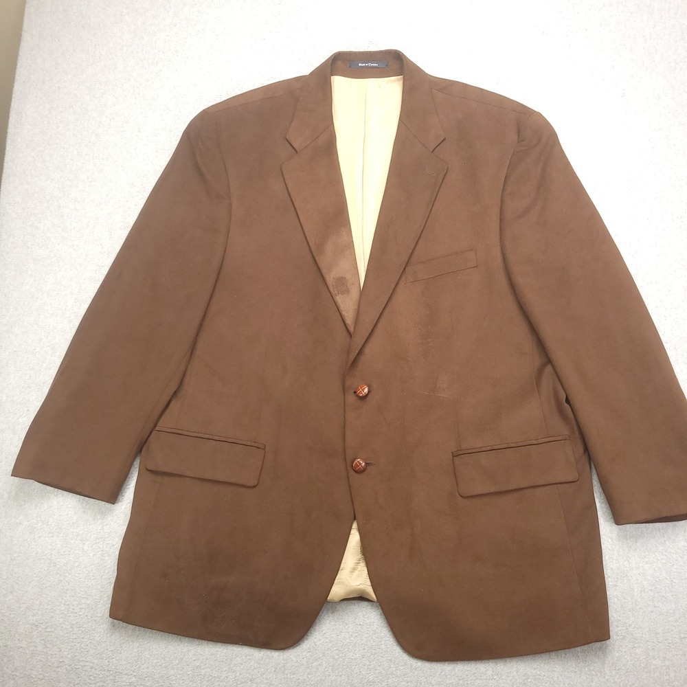 Ralph Lauren Blazer Brown Sport Coat 48R Microfiber Two Button Men's